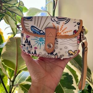 Dooney Bourke Disney Parks Sketch Mickey Mouse Dumbo small Wristlet Pouch clutch